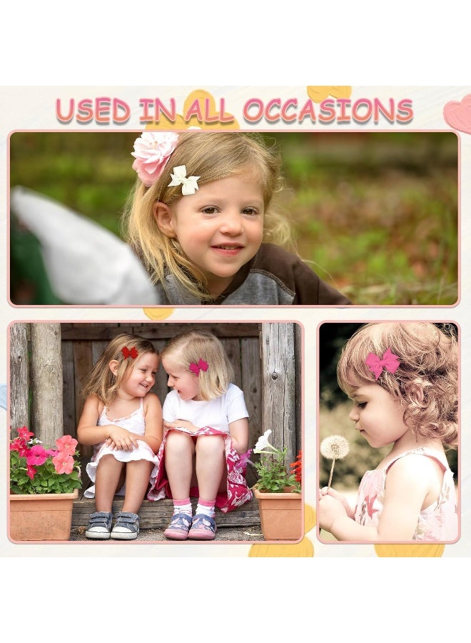 Hoewina Baby Hair Clips, 42PCS 2" Fully Lined Hair Bows for Girls, Toddler Hair Accessories for Girls, Alligator Hair Clips for Girls Toddlers Baby Kids Teens - Image 5